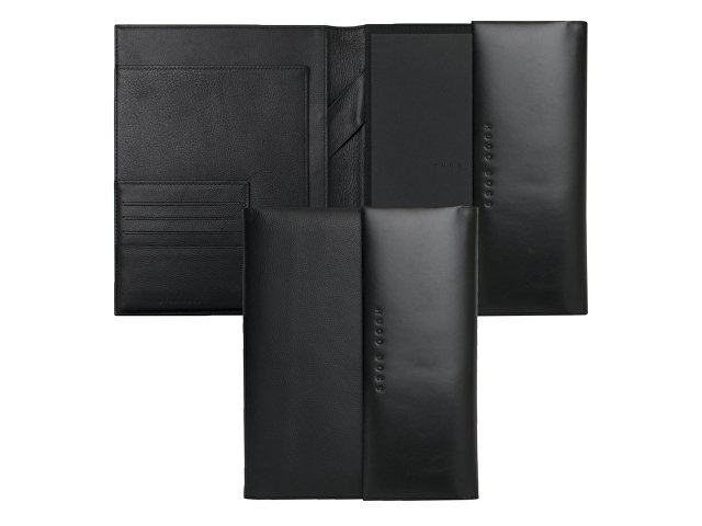 Папка для участника конференции формата А5 Caption Contrast Black. Hugo Boss, черный