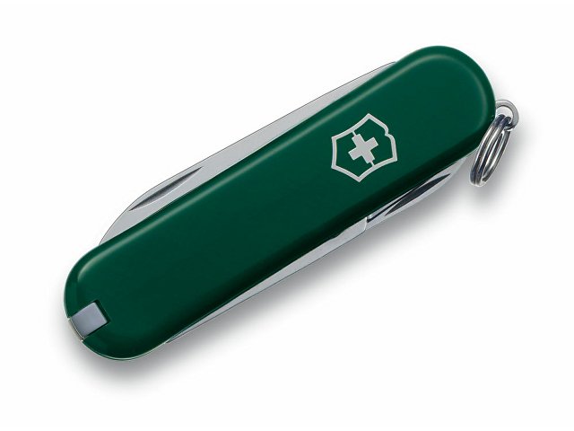 Нож-брелок VICTORINOX Classic SD, 58 мм, 7 функций, зелёный