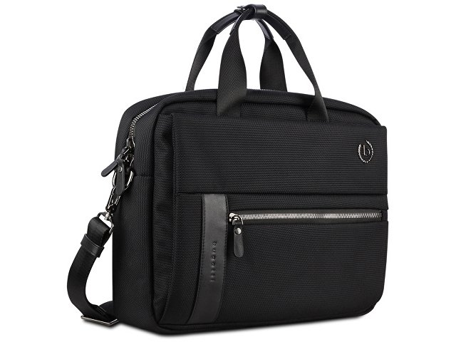 Портфель мужской BUGATTI Nero 15', чёрный, нейлон 1680D/кожа, 42х10х30 см