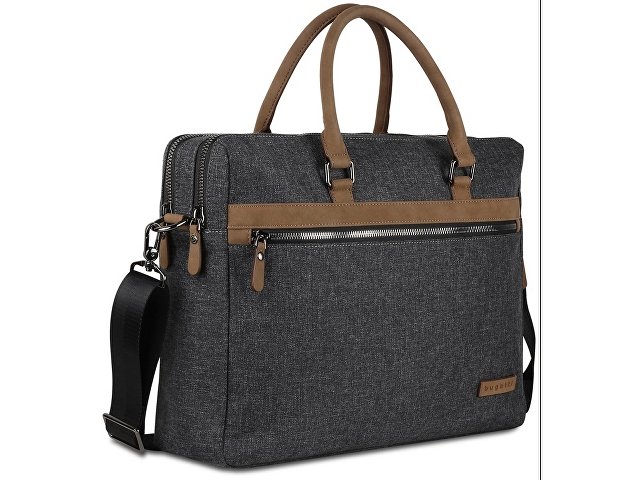 Портфель мужской BUGATTI Luce 15', серый, полиэстер, 40х10х31,5 см